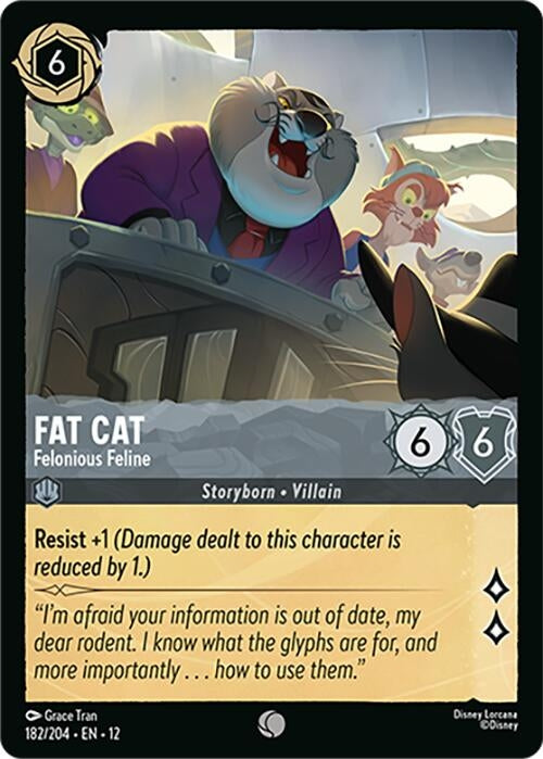 Image for Fat Cat - Felonious Feline (182/204) (Wilds Unknown) (12) - Disney Lorcana