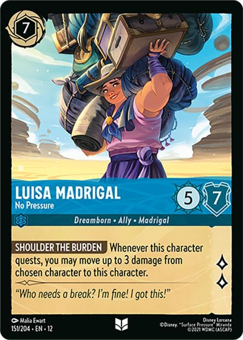 Image for Luisa Madrigal - No Pressure (151/204) (Wilds Unknown) (12) - Disney Lorcana
