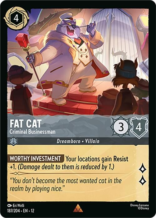 Image for Fat Cat - Criminal Businessman (187/204) (Wilds Unknown) (12) - Disney Lorcana