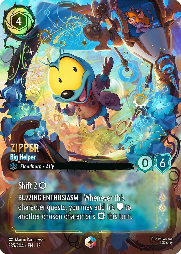 Image for Zipper - Big Helper (Enchanted) (235/204) (Wilds Unknown) (12) - Disney Lorcana