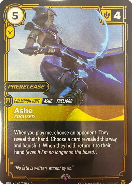 Image for Ashe - Focused (169/219) (Riftbound Organized Play Promotional Cards) (OPP) - Riftbound: League of Legends Trading Card Game
