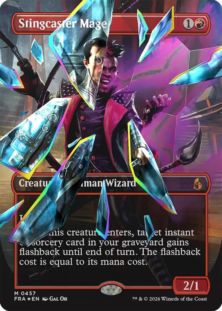 Image for Stingcaster Mage (Borderless) (Facet Foil) (0457) (329) (Reality Fracture) (FRA) - Magic: The Gathering