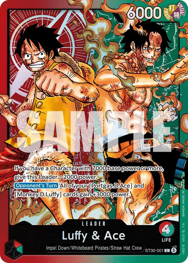 Image for Luffy & Ace (ST30-001) (Starter Deck EX: Luffy & Ace) (ST-30) - One Piece Card Game