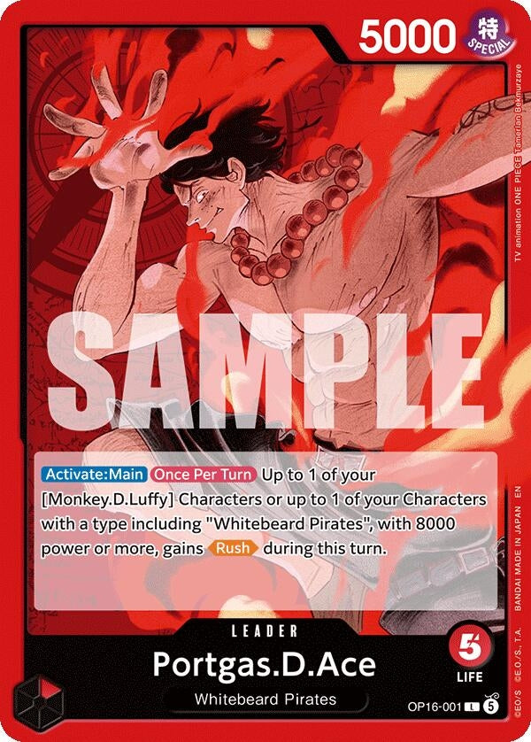 Image for Portgas.D.Ace (001) (OP16-001) (The Time of Battle) (OP16) - One Piece Card Game