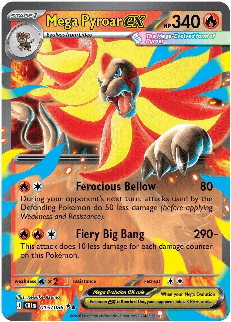 Mega Pyroar ex (015/086) (ME04: Chaos Rising)