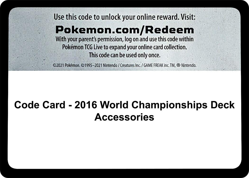 Image for Code Card - 2016 World Championships Deck Accessories (World Championship Decks) (WCD) - Pokemon