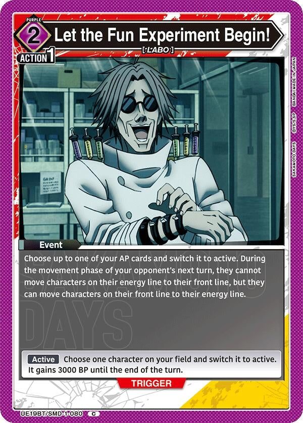 Image for Let the Fun Experiment Begin! (UE19BT/SMD-1-080) (UE19BT: SAKAMOTO DAYS) (UE19BT) - Union Arena