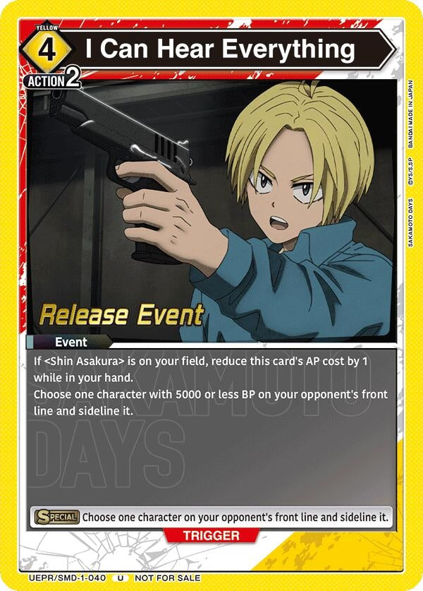 Image for I Can Hear Everything (UE19BT/SMD-1-040) (UE19BT: SAKAMOTO DAYS Release Event Cards) (UE19BT_RE) - Union Arena