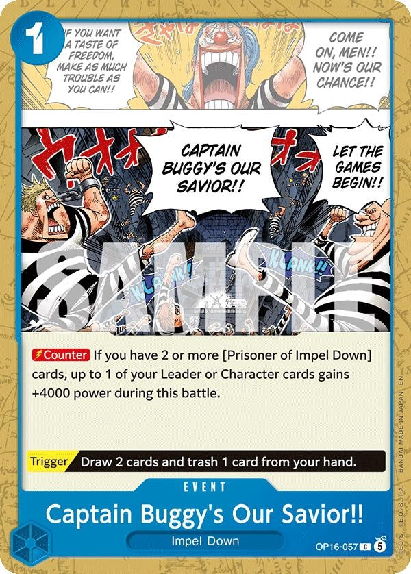 Image for Captain Buggy's Our Savior!! (OP16-057) (The Time of Battle) (OP16) - One Piece Card Game
