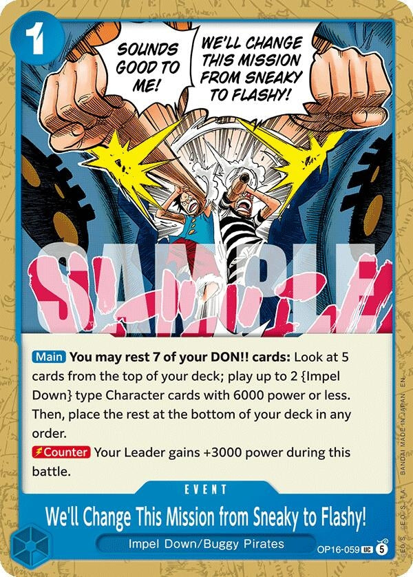 Image for We'll Change This Mission from Sneaky to Flashy! (OP16-059) (The Time of Battle) (OP16) - One Piece Card Game