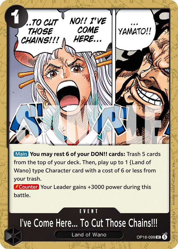 Image for I've Come Here... To Cut Those Chains!!! (OP16-099) (The Time of Battle) (OP16) - One Piece Card Game