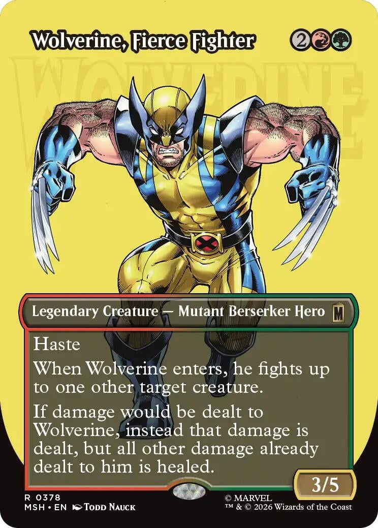 Image for Wolverine, Fierce Fighter (Borderless) (378) (Marvel Super Heroes) - Magic: The Gathering