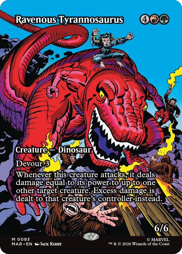 Ravenous Tyrannosaurus (Borderless) (93) (Marvel Universe Eternal-Legal)