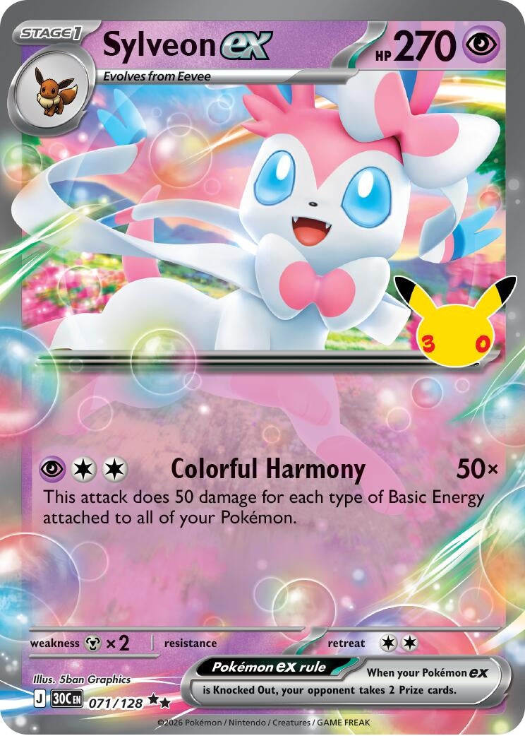 Image for Sylveon ex (071/128) (ME: 30th Celebration) - Pokemon