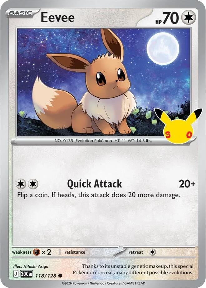 Image for Eevee (118/128) (ME: 30th Celebration) - Pokemon