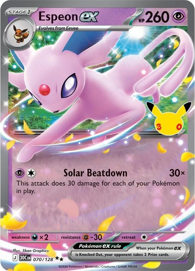Image for Espeon ex (070/128) (ME: 30th Celebration) - Pokemon