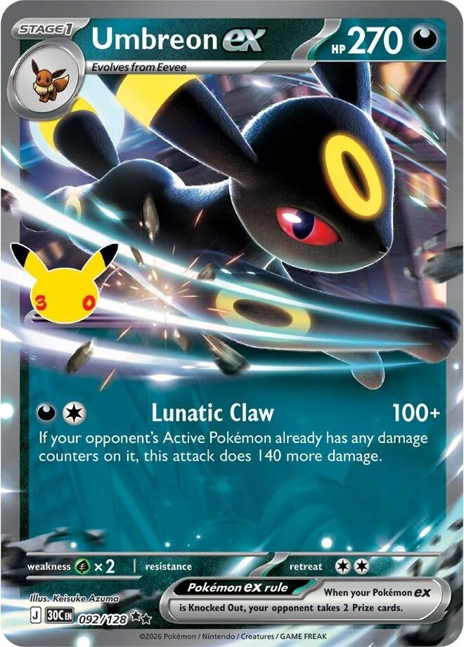 Image for Umbreon ex (092/128) (ME: 30th Celebration) - Pokemon