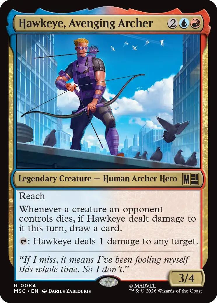 Hawkeye, Avenging Archer (Surge Foil) (84) (Marvel Super Heroes)