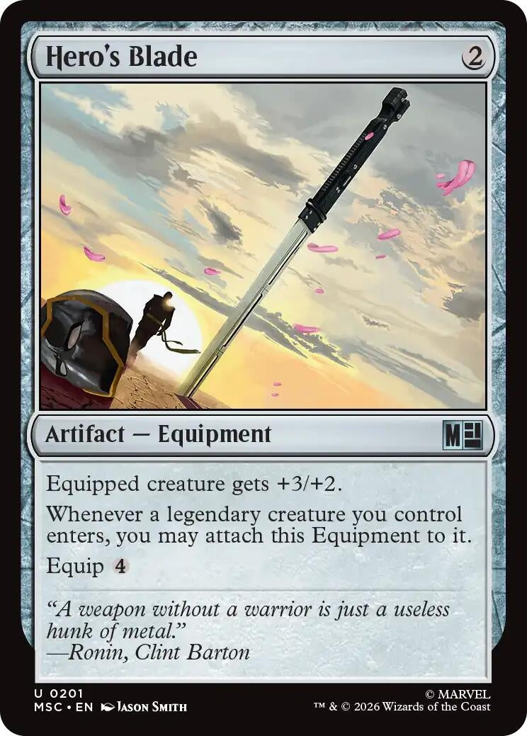 Hero's Blade (Surge Foil) (201) (Marvel Super Heroes)