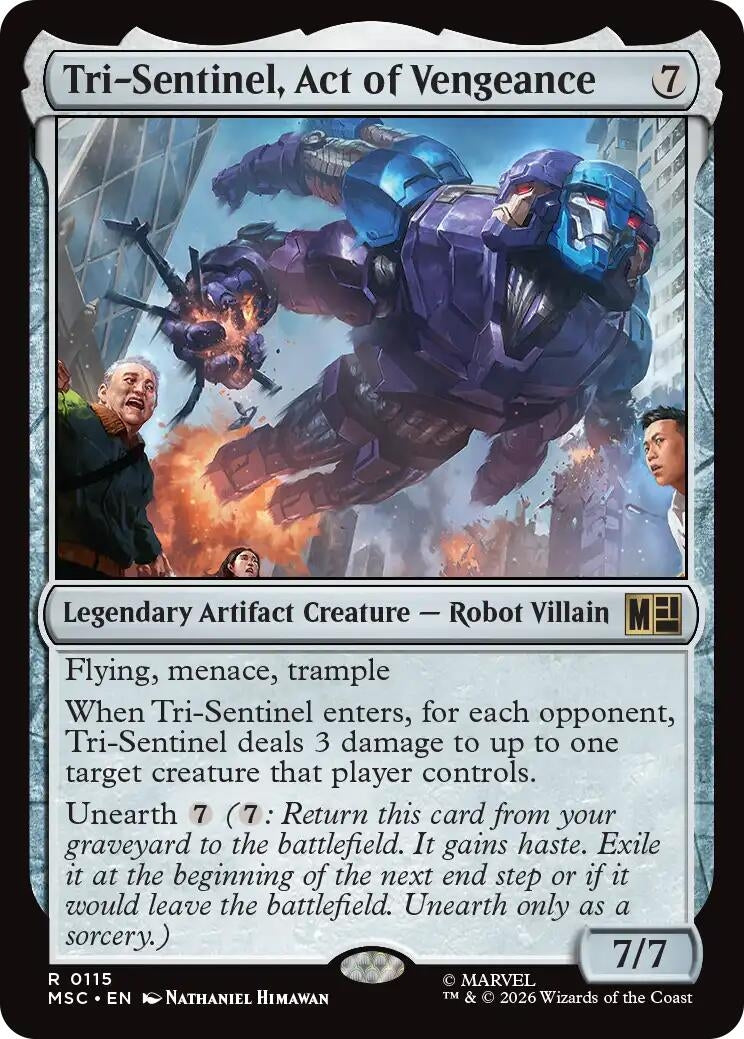 Tri-Sentinel, Act of Vengeance (Surge Foil) (115) (Marvel Super Heroes)