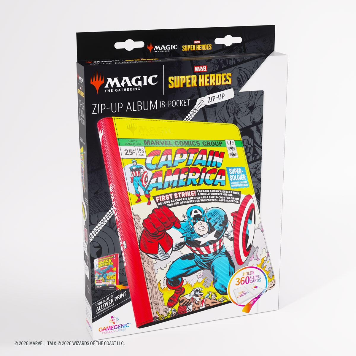 Image for Magic: The Gathering Marvel Superheroes Zip-Up Album 18-Pocket (Captain America and Black Panther) - Storage Albums