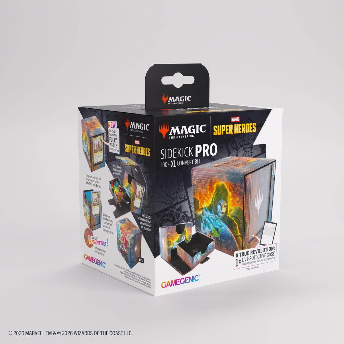 Image for Magic: The Gathering Marvel Superheroes Sidekick Pro 100+ XL Convertible - Doom Reigns Supreme / Loki Laufeyson - Deck Boxes