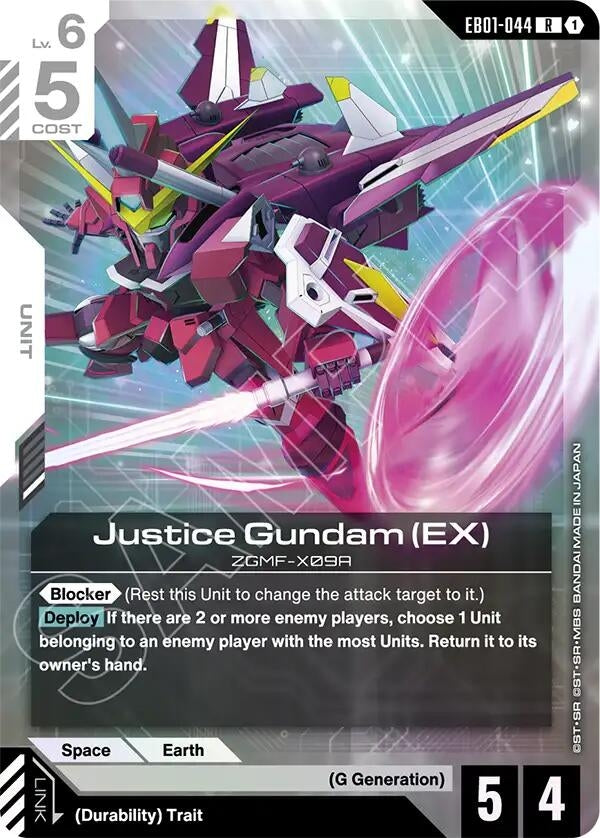 Image for Justice Gundam (EX) (EB01-044) (Eternal Nexus) (EB01) - Gundam Card Game