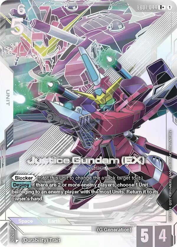 Image for Justice Gundam (EX) (R+) (EB01-044) (Eternal Nexus) (EB01) - Gundam Card Game