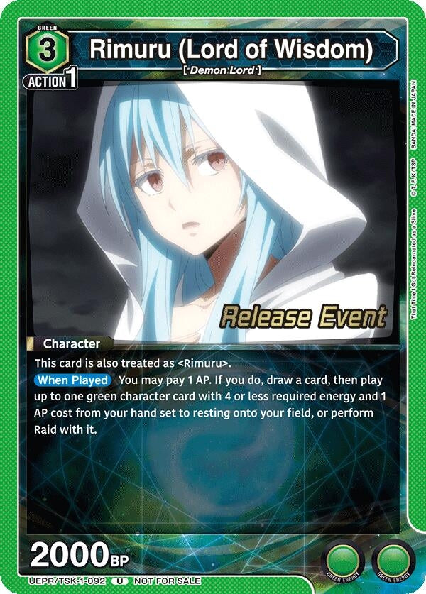 Image for Rimuru (Lord of Wisdom) (UEPR/TSK-1-092) (UE20BT: That Time I Got Reincarnated as a Slime Release Event Cards) (UE20BT_RE) - Union Arena