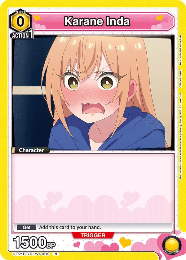 Image for Karane Inda (003) (UE21BT/RLY-1-003) (UE21BT: The 100 Girlfriends Who Really, Really, Really, Really, REALLY Love You) (UE21BT) - Union Arena