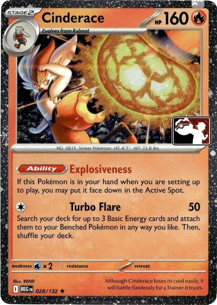 Image for Cinderace - 028/132 (Cosmos Holo) (028/132) (Prize Pack Series Cards) - Pokemon