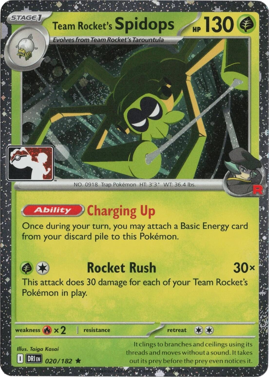 Image for Team Rocket's Spidops - 020/182 (Cosmos Holo) (020/182) (Prize Pack Series Cards) - Pokemon