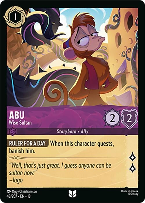 Image for Abu - Wise Sultan (43/207) (Attack of the Vine!) (13) - Disney Lorcana