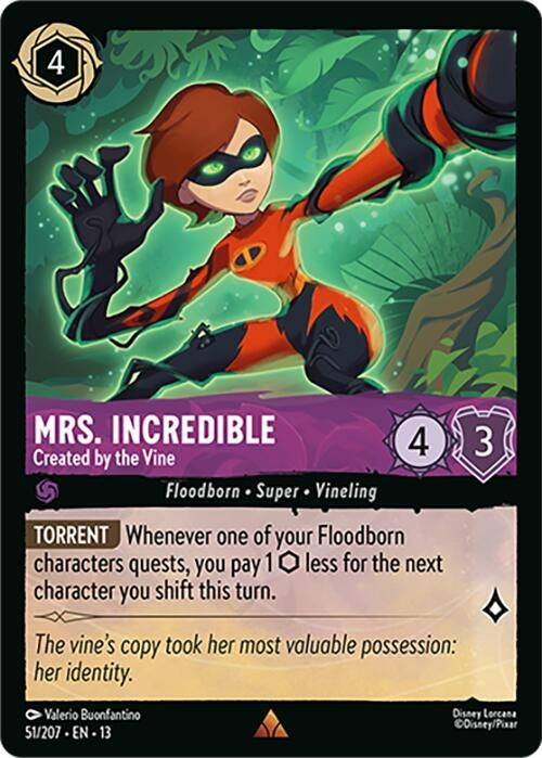 Image for Mrs. Incredible - Created by the Vine (51/207) (Attack of the Vine!) (13) - Disney Lorcana