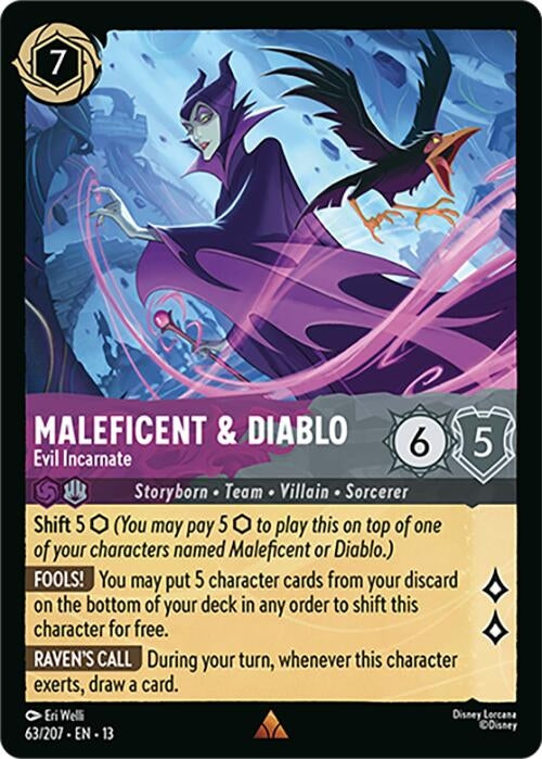 Image for Maleficent & Diablo - Evil Incarnate (63/207) (Attack of the Vine!) (13) - Disney Lorcana