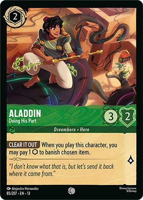 Image for Aladdin - Doing His Part (85/207) (Attack of the Vine!) (13) - Disney Lorcana