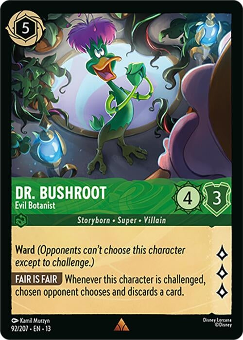 Image for Dr. Bushroot - Evil Botanist (92/207) (Attack of the Vine!) (13) - Disney Lorcana