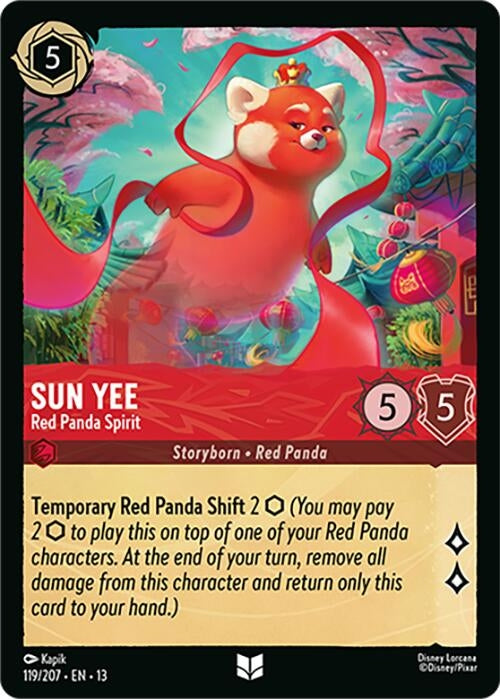 Image for Sun Yee - Red Panda Spirit (119/207) (Attack of the Vine!) (13) - Disney Lorcana