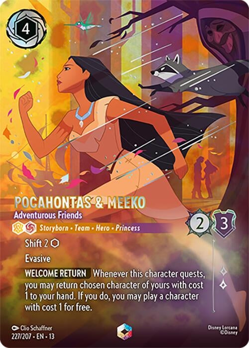 Image for Pocahontas & Meeko - Adventurous Friends (Enchanted) (227/207) (Attack of the Vine!) (13) - Disney Lorcana
