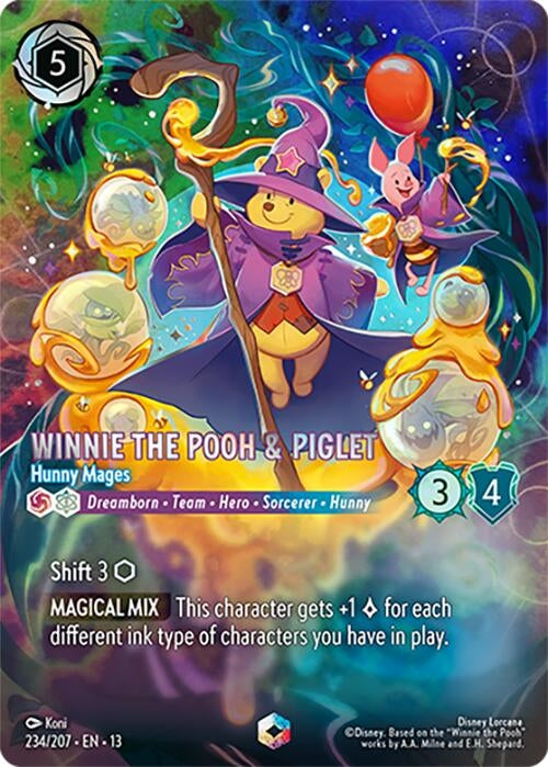 Image for Winnie the Pooh & Piglet - Hunny Mages (Enchanted) (234/207) (Attack of the Vine!) (13) - Disney Lorcana