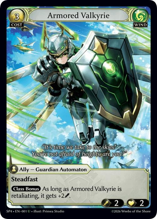 Image for Armored Valkyrie (Curio Foil) (001) (Supporter Pack 4) (SP4) - Grand Archive TCG