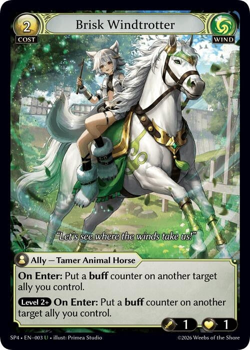 Image for Brisk Windtrotter (Curio Foil) (003) (Supporter Pack 4) (SP4) - Grand Archive TCG