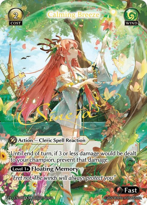 Image for Calming Breeze (CSR) (Curio Foil) (004) (Supporter Pack 4) (SP4) - Grand Archive TCG