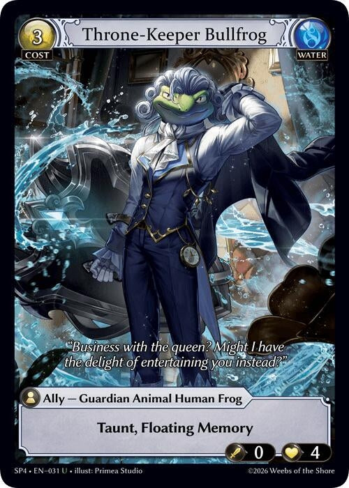 Image for Throne-Keeper Bullfrog (Curio Foil) (031) (Supporter Pack 4) (SP4) - Grand Archive TCG