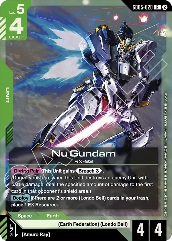 Image for Nu Gundam (GD05-020) (GD05-020) (Freedom Ascension) (GD05) - Gundam Card Game