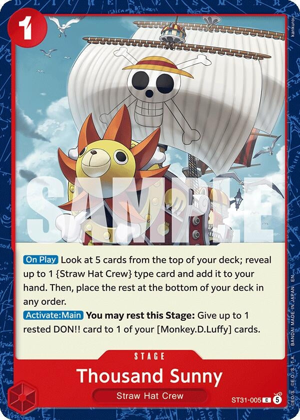 Image for Thousand Sunny (ST31-005) (Starter Deck 31: RED Monkey.D.Luffy) (ST-31) - One Piece Card Game