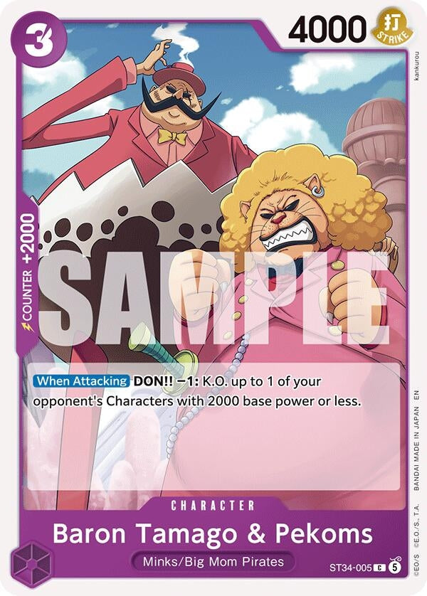 Image for Baron Tamago & Pekoms (ST34-005) (Starter Deck 34: PURPLE Charlotte Katakuri) (ST-34) - One Piece Card Game