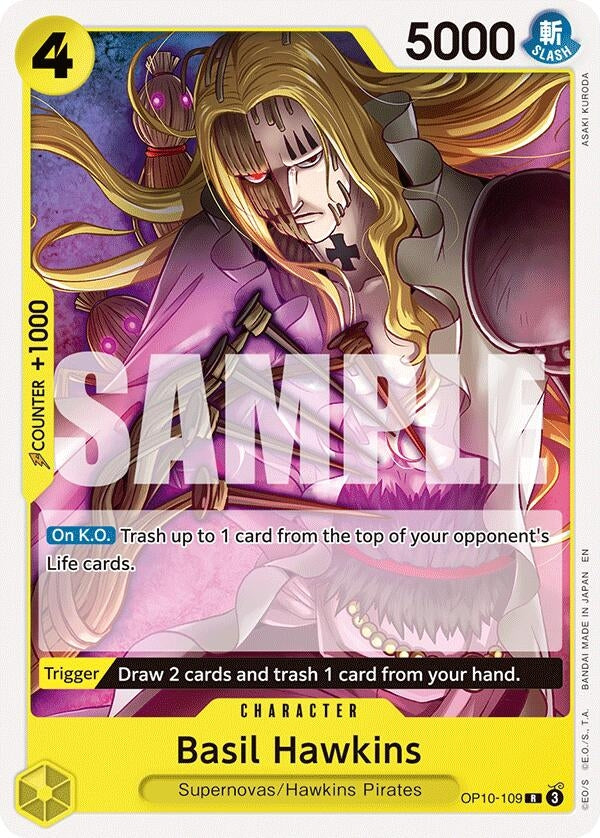 Image for Basil Hawkins (OP10-109) (Starter Deck 36: YELLOW Eustass”Captain”Kid) (ST-36) - One Piece Card Game