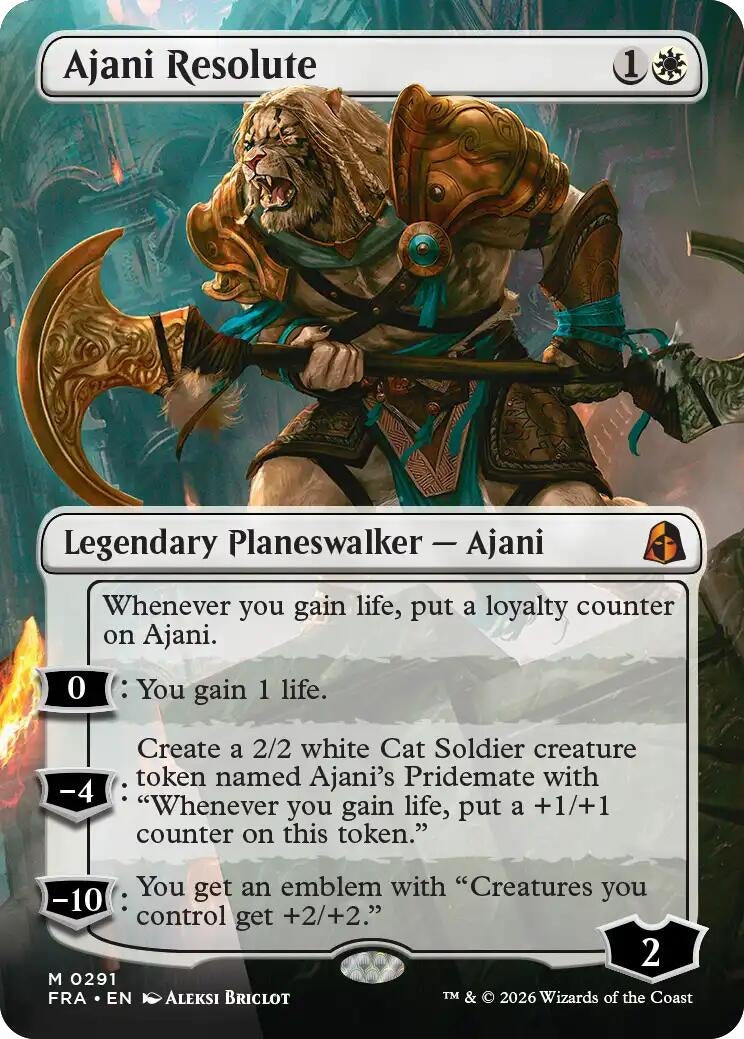 Image for Ajani Resolute (Borderless) (291) (Reality Fracture) (FRA) - Magic: The Gathering