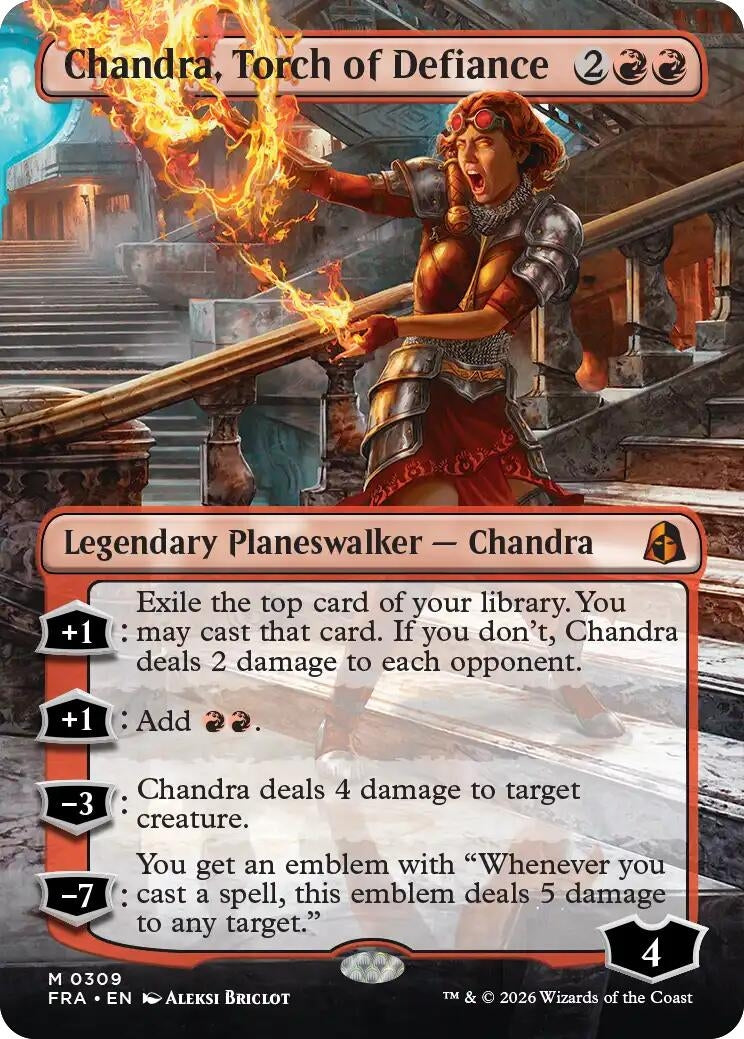 Image for Chandra, Torch of Defiance (Borderless) (309) (Reality Fracture) (FRA) - Magic: The Gathering